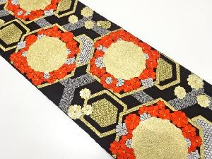 アンティーク　亀甲に菊模様織り出し袋帯（着用可）